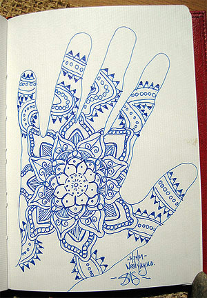 Drawing Of Washing Your Hands Henna Hand Designs Art Lesson Make A Unique Self Portrait Art is Fun