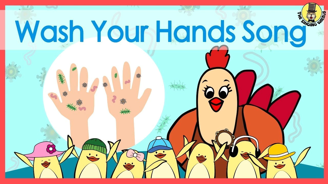 Drawing Of Washing Your Hands Wash Your Hands song Music for Kids the Singing Walrus Youtube