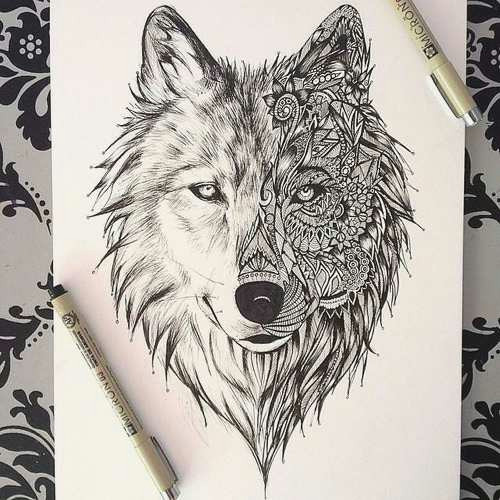 Drawing Of Wolf Tattoo Am Besten Wolf Tattoo Tribal Stile Magazin