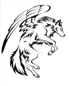 Drawing Of Wolves with Wings Wolves with Wings