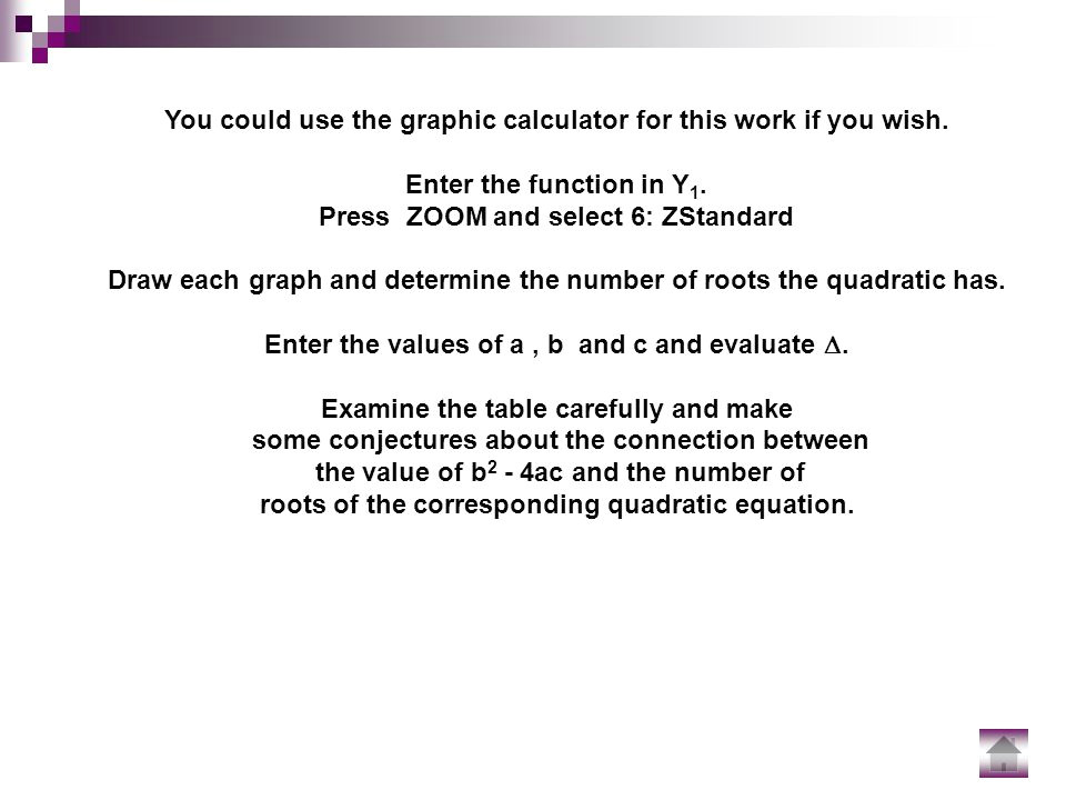 Drawing Quadratic Graphs Quadratic theory Higher Maths Quadratic theory the Quadratic Graph