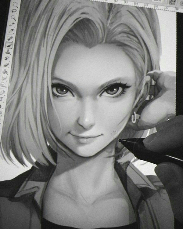 Drawing Realistic Anime Characters androide 18 Manga Anime Dragon Ball Dragon Ball Z Dragon