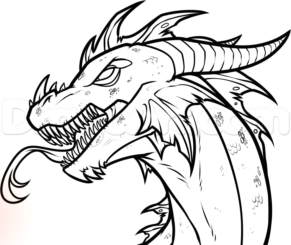 Drawing Realistic Dragons How to Draw An Easy Dragon Head Step 12 Drawing Drawi
