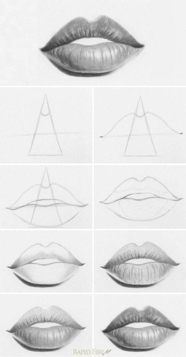 Drawing Realistic Things Step by Step How to Draw Lips 10 Easy Steps Drawing Drawings Drawing Tips