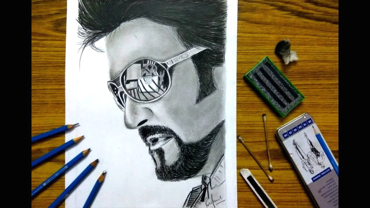 Drawing Robot Eye Drawing Robot 2 0 Rajinikanth Realistic Sketch Youtube