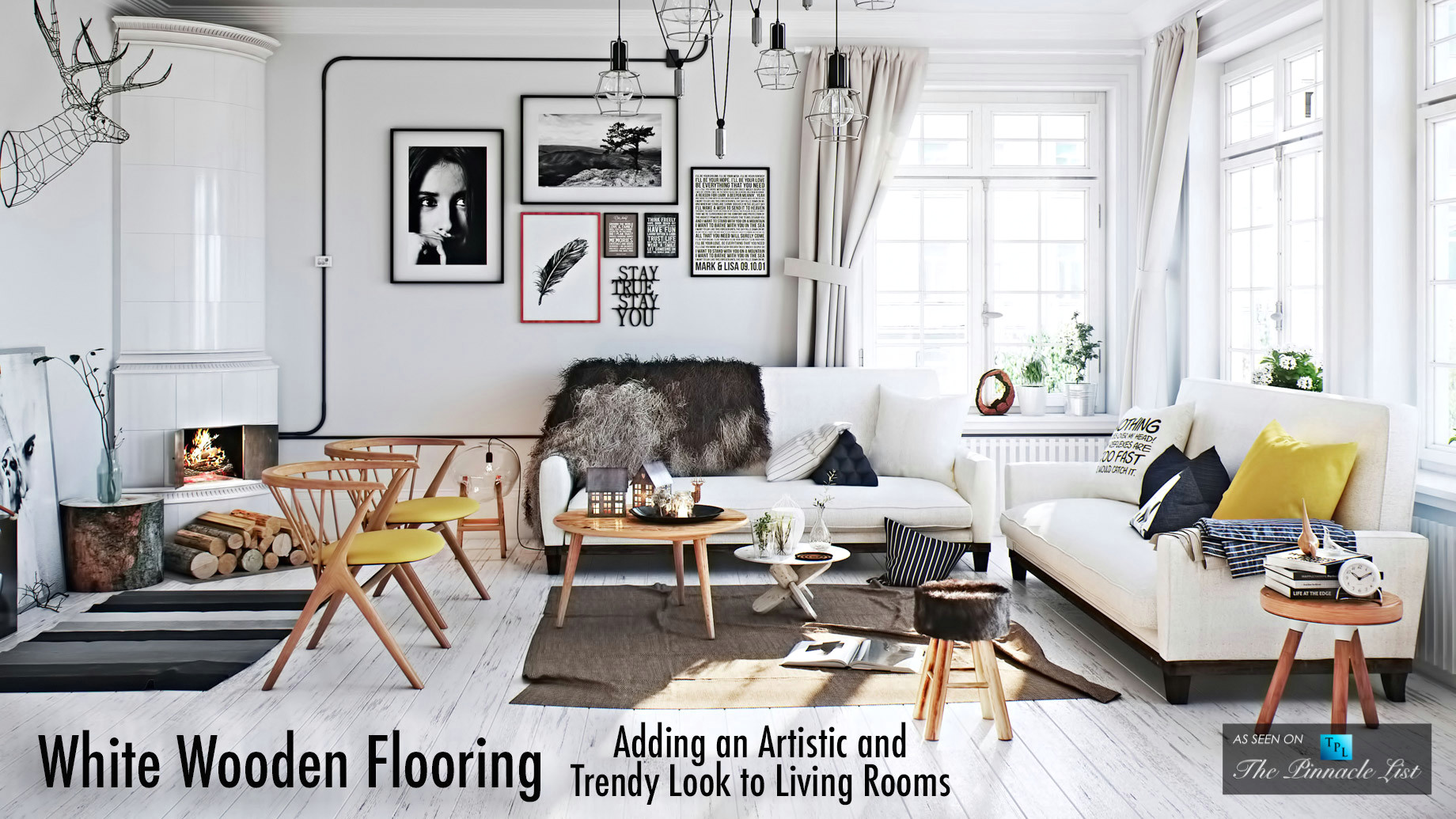Drawing Room Things List White Wooden Flooring Adding An Artistic and Trendy Look to Living