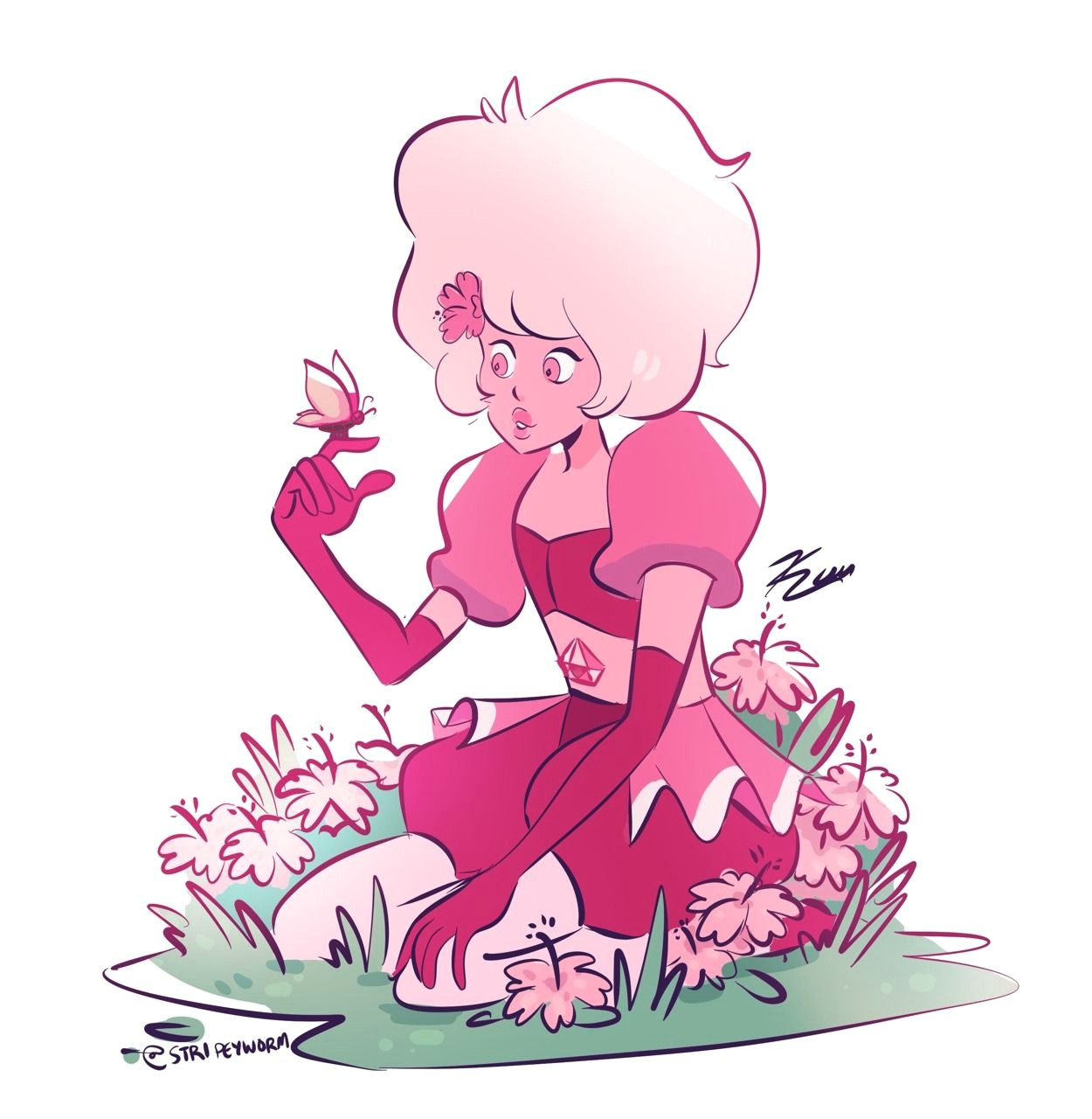 Drawing Rose Quartz Stripeyworm Pink is My New Favourite Colour Steven Universe