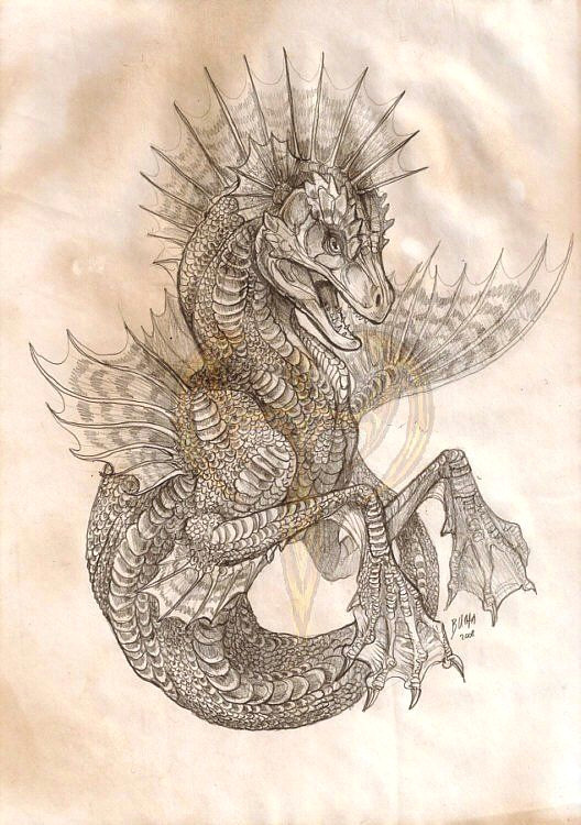Drawing Sea Dragons Dragon Horse Water Serpent Thing Drawing and Other Artistic Stuff