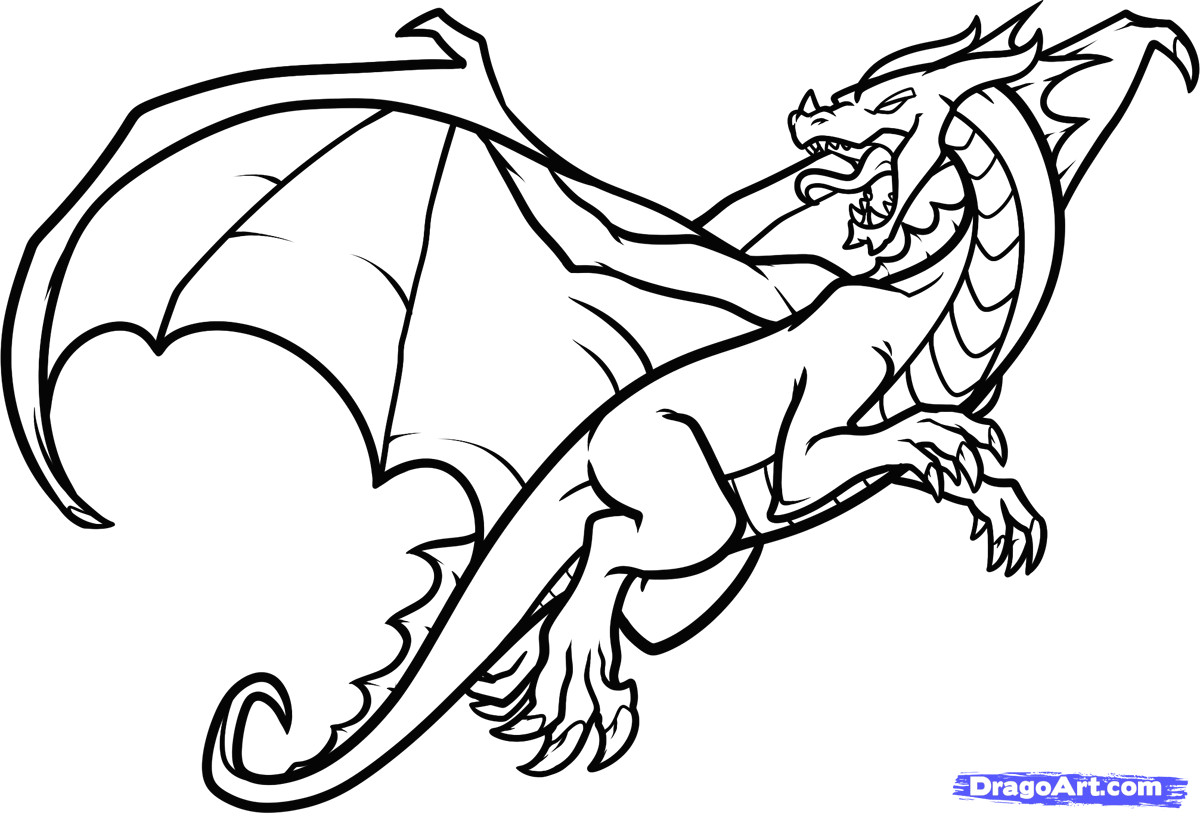 Drawing Simple Cartoon Dragons Sketches Of Dragons How to Draw A Flying Dragon Dragon In Flight