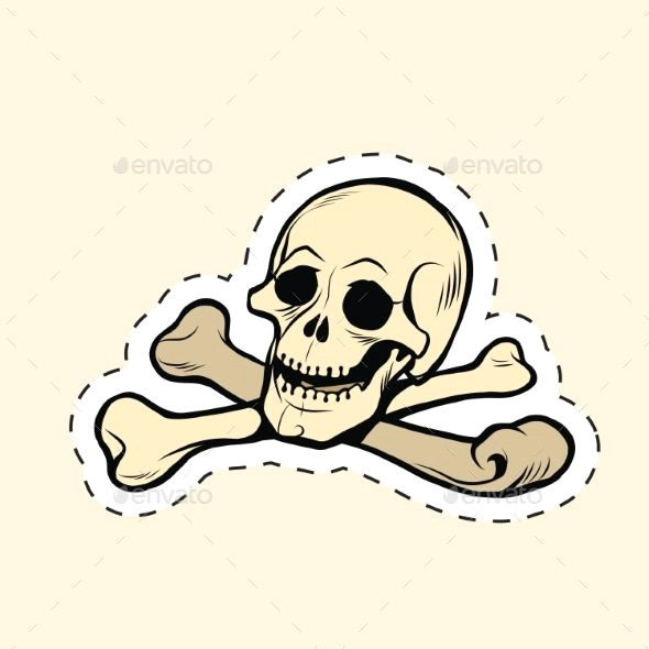 Drawing Skull and Crossbones Skull and Bones Jolly Roger Label Sticker Skulls Label Stickers