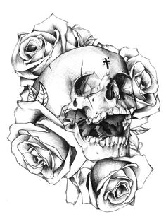 Drawing Skull and Flower 113 Best Skulls Roses Images Skull Skulls Drawings