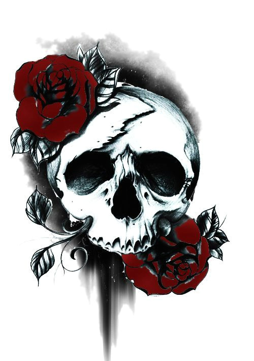 Drawing Skull and Flower Pin by Josh Whaley On Amazing Tattoos Tattoos Skull Tattoos Rose