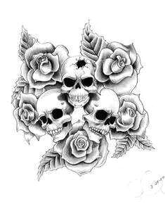 Drawing Skulls and Roses 74 Best Skulls N Roses Images Skull Tattoos Drawings Mexican Skulls