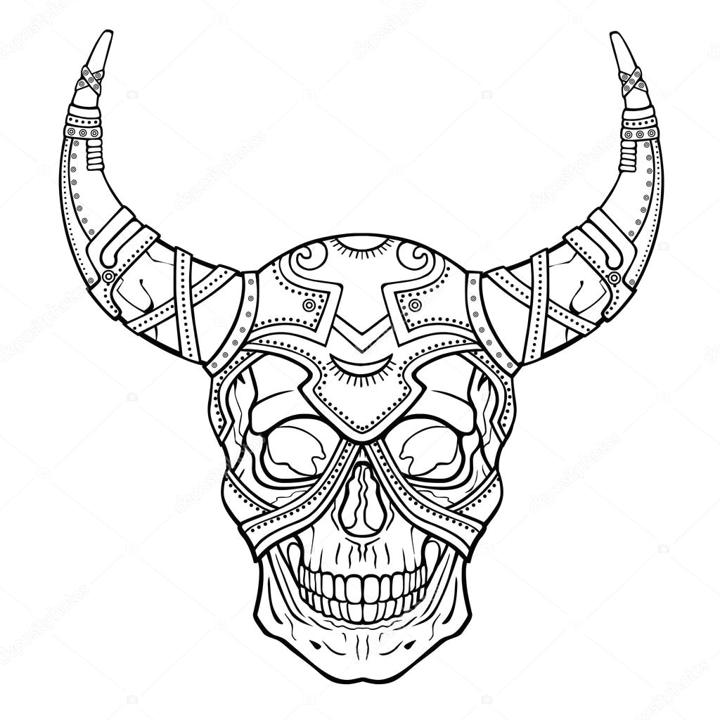 Drawing Skulls Book Image Of the Fantastic Character Horned Human Skull Demon soldier