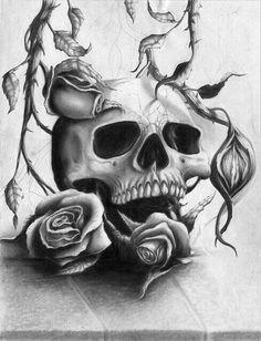 Drawing Skulls with Roses 40 Best Skulls and Roses Images Skull Art Skull Tattoos Skulls