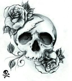 Drawing Skulls with Roses Skull Roses Tattoos Tattoos Skull Tattoos Pretty Skull Tattoos