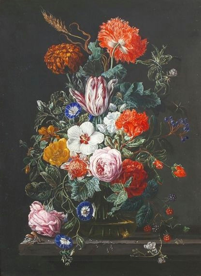 Drawing Still Life Flowers Artwork by Frederick Victor Bailey Still Life Of Flowers In A Vase