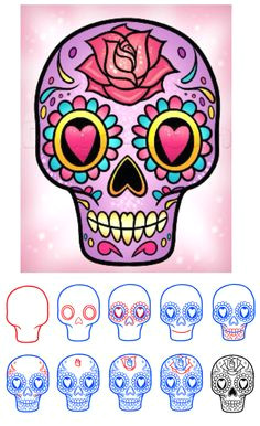 Drawing Sugar Skulls Tutorial 64 Best Sugar Skull Painting Images Painted Rocks Rocks Rock