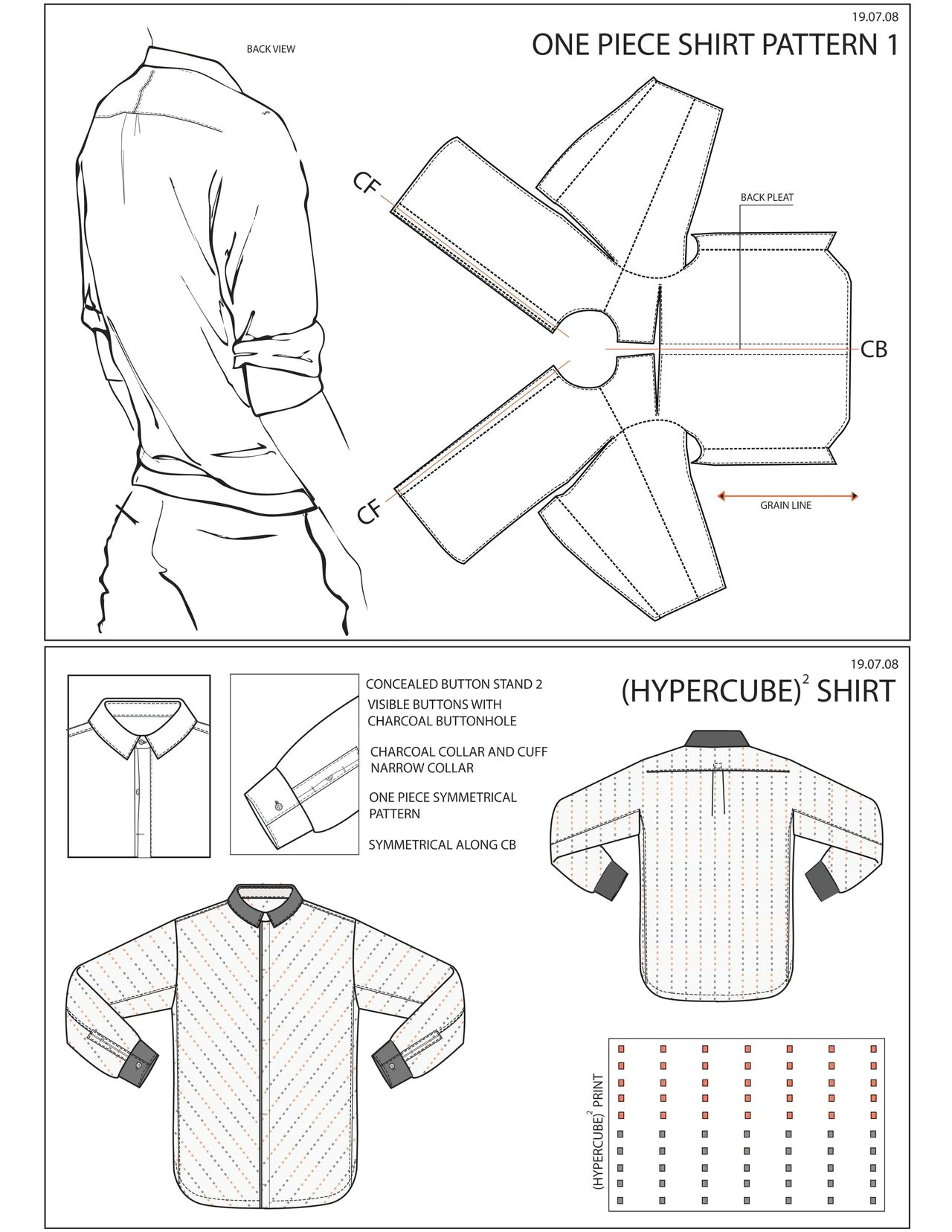 Drawing T Shirt Pattern One Piece Shirt Experimental Pattern Cutting Pattern Done by Me