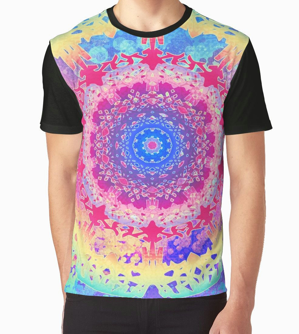 Drawing T Shirt Pattern Rainbow Anenome Mandala Graphic T Shirt Look What I Bought today