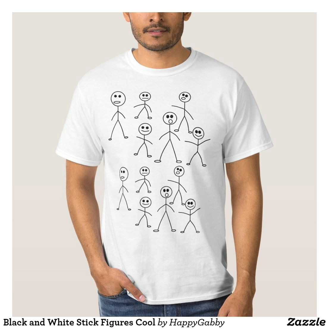 Drawing Things T Shirt Black and White Stick Figures Cool T Shirt Cute Shirts Pinterest