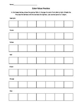 Drawing Things to Scale Worksheet Color Value Scale Arbetsblad Elements Principles In 2019 Art