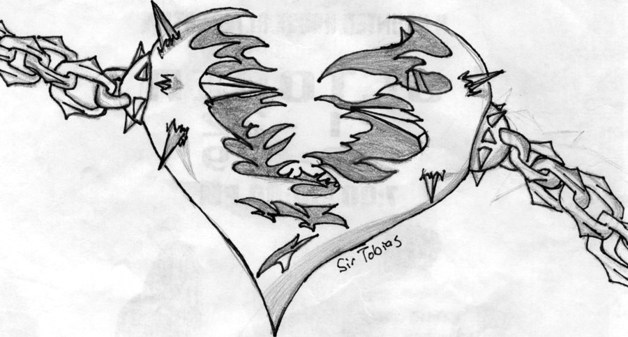 Drawing torn Heart Heart Drawings Dr Odd