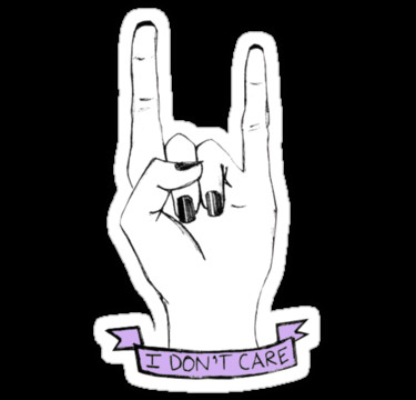 Drawing Tumblr Hands Tumblr Stickers Dont Care Rock On Tumblr Hand Symbol Stickers by