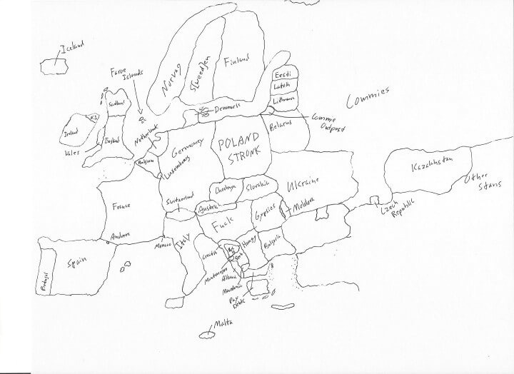 Drawing Ugly Things Hilariously Bad attempts by Americans to Draw Europe From Memory