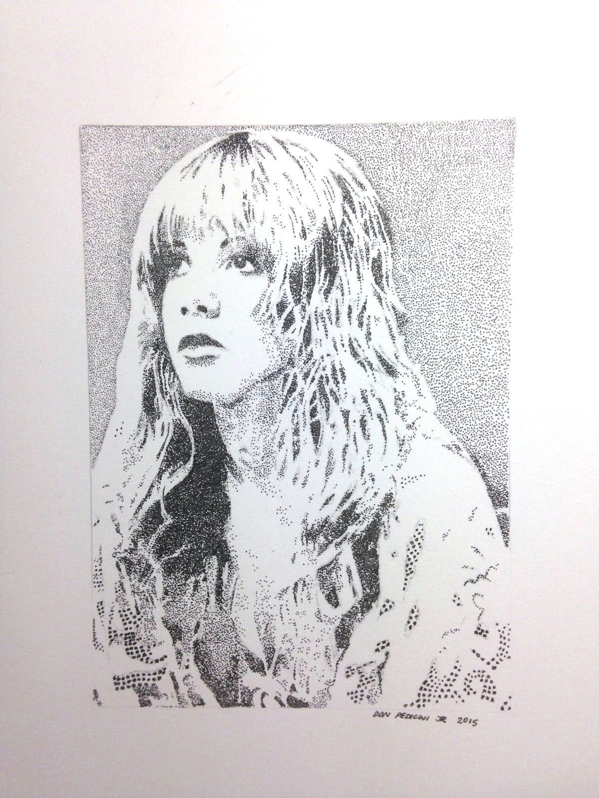 Drawing Using Dots Don Pedicini Jr Stevie Nicks Fleetwood Mac original Art Portrait