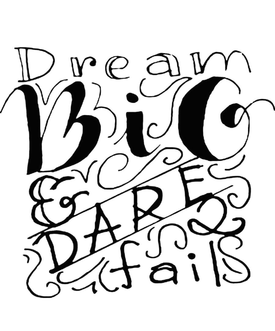Drawing V Letter Dream Big and Dare to Fail norman V Love This Quote and Drawing