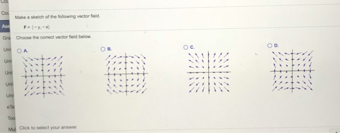 Drawing Vector Fields solved Make A Sketch Of the Following Vector Field Choos