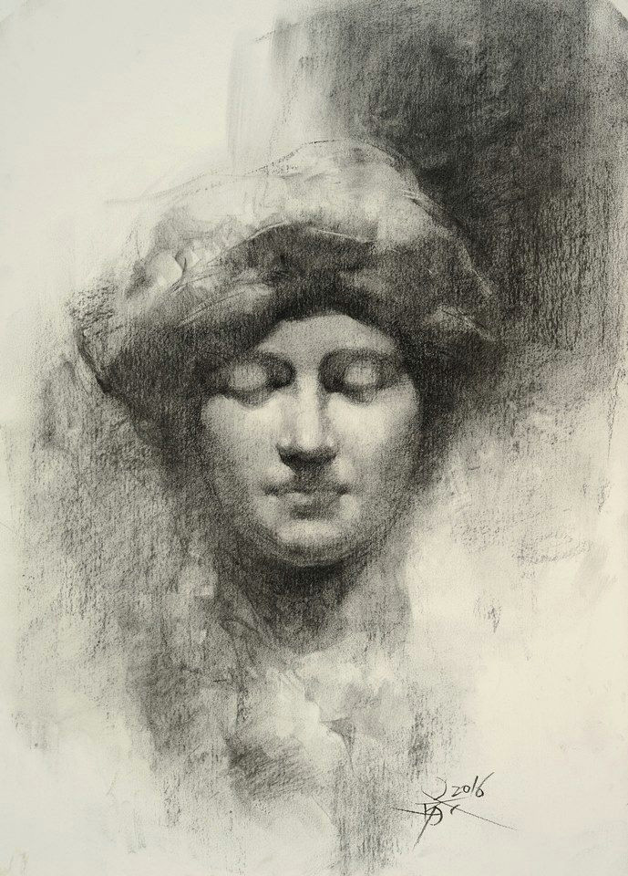 Drawing W Charcoal Statue Drawing with Charcoal A by Chien Chung Wei Charcoal