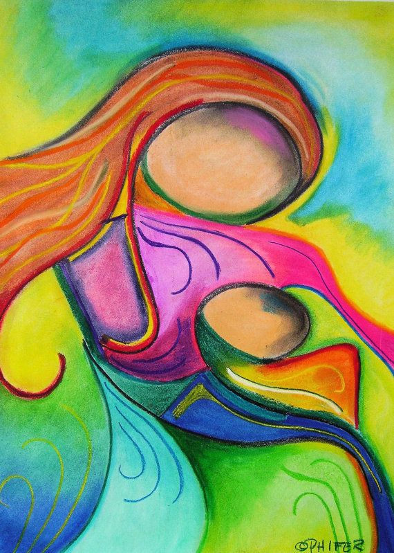 Drawing W Pastels Figurative soft Pastel Drawing Print Mother May I Drawings Done