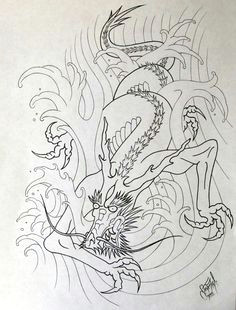 Drawing Water Dragons 37 Best Japanese Water Dragon Tattoo Images Dragon Tattoo Designs