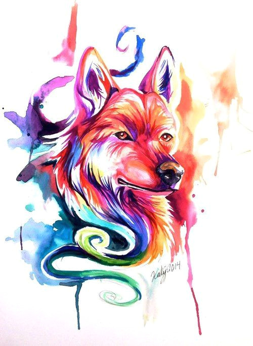 Drawing Wolf Color Pin by Hanna Belle On Art Pinterest Watercolor Art and