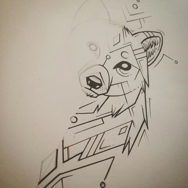 Drawing Wolf Logo Wip Wolfy Wolf Geometric Tattoodesign Drawing Illustration