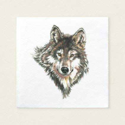 Drawing Wolf Logo Wolf Head Logo Watercolor Art Napkin Kitchen Gifts Diy Ideas Decor