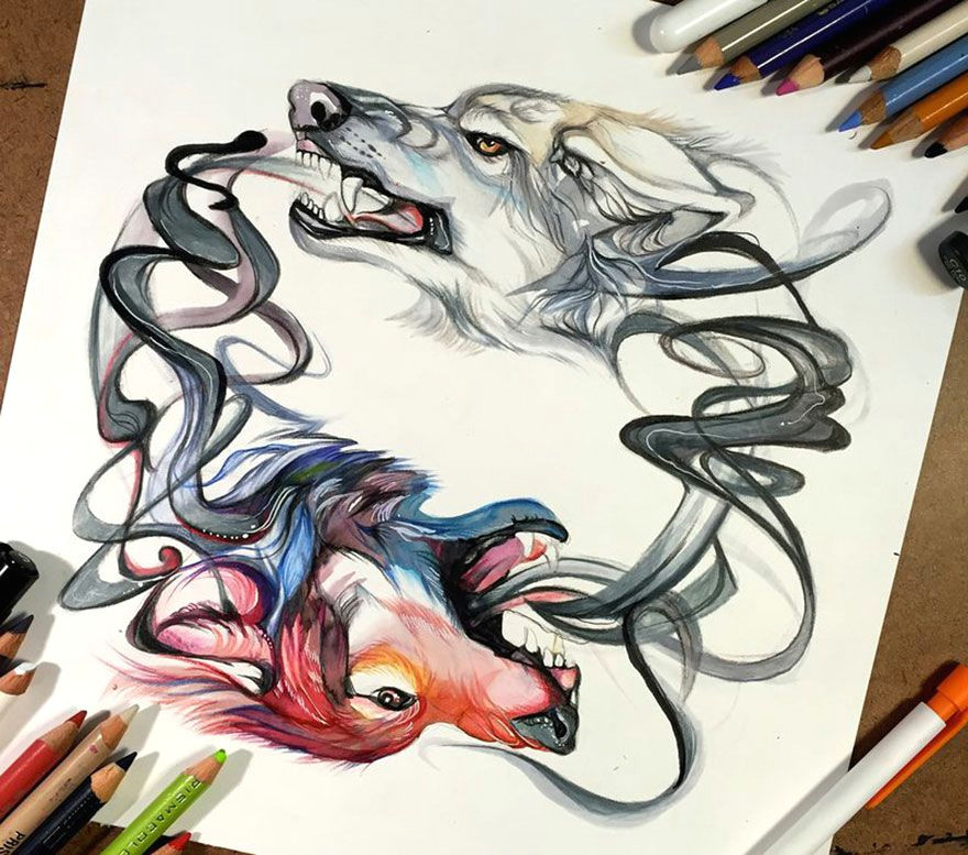 Drawing Wolf Tumblr Wolf Watercolor Tattoo Tumblr Tattoo Pinterest Sketchbooks