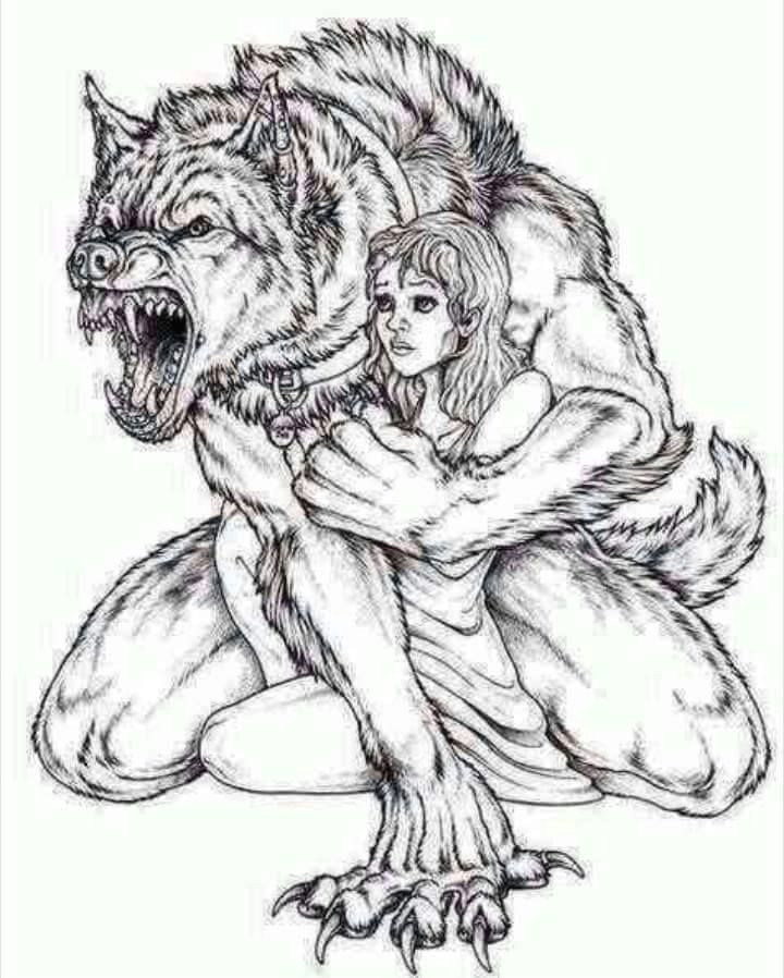 Drawing Wolf Woman Wolf Girl Tattoo Tattoos Werewolf Drawings Tattoos