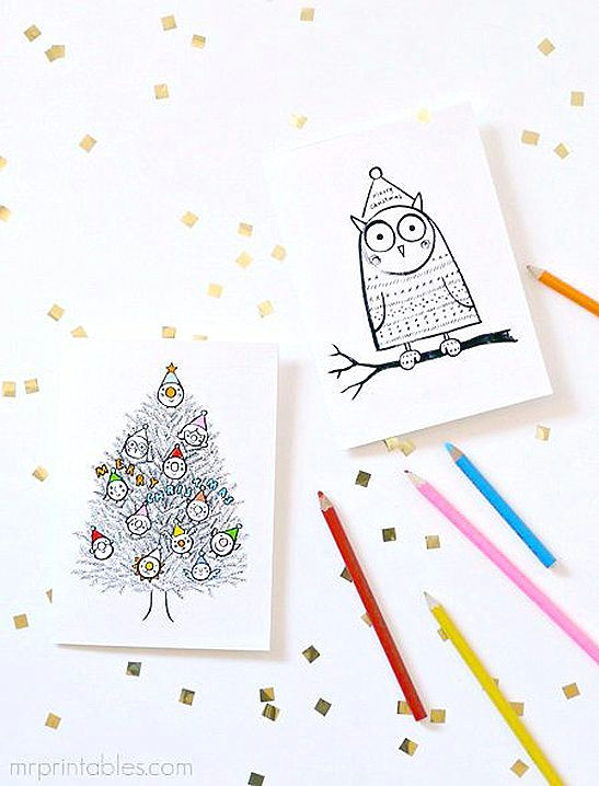 Drawing Xmas Cards Free Printable Christmas Cards to Color In Mr Printables