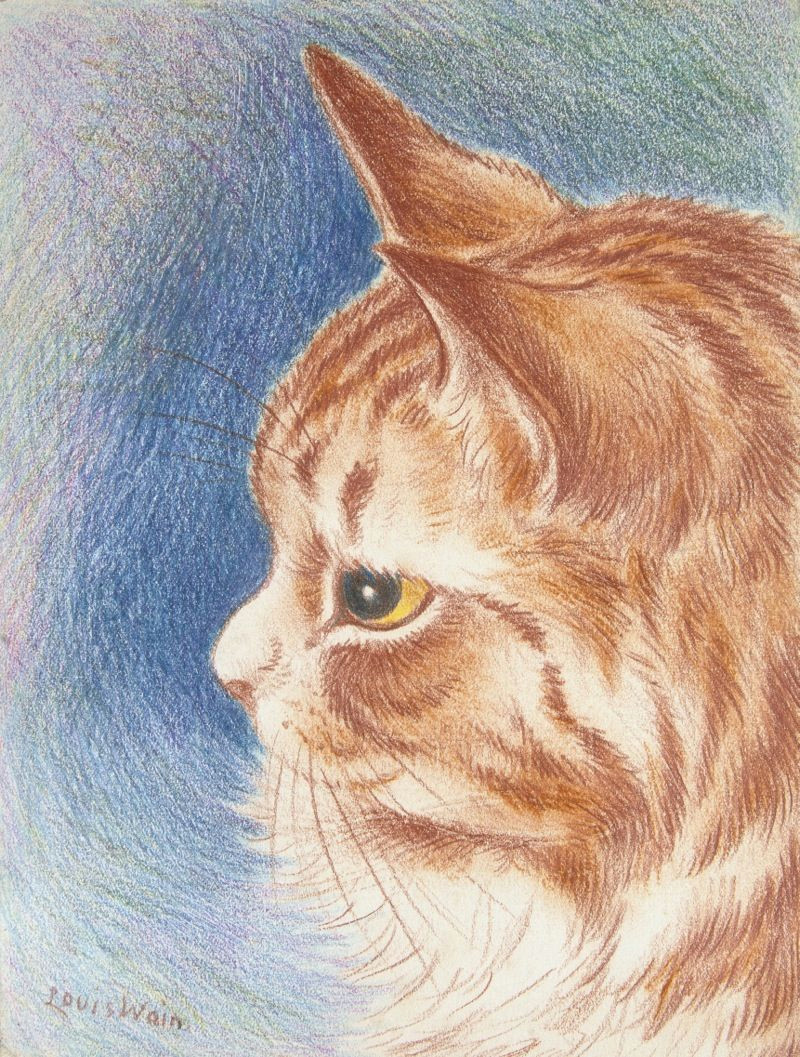 Drawing Yellow Eyes Yellow Eyed Cat by Louis Wain Cat Art Pinterest Cats Yellow