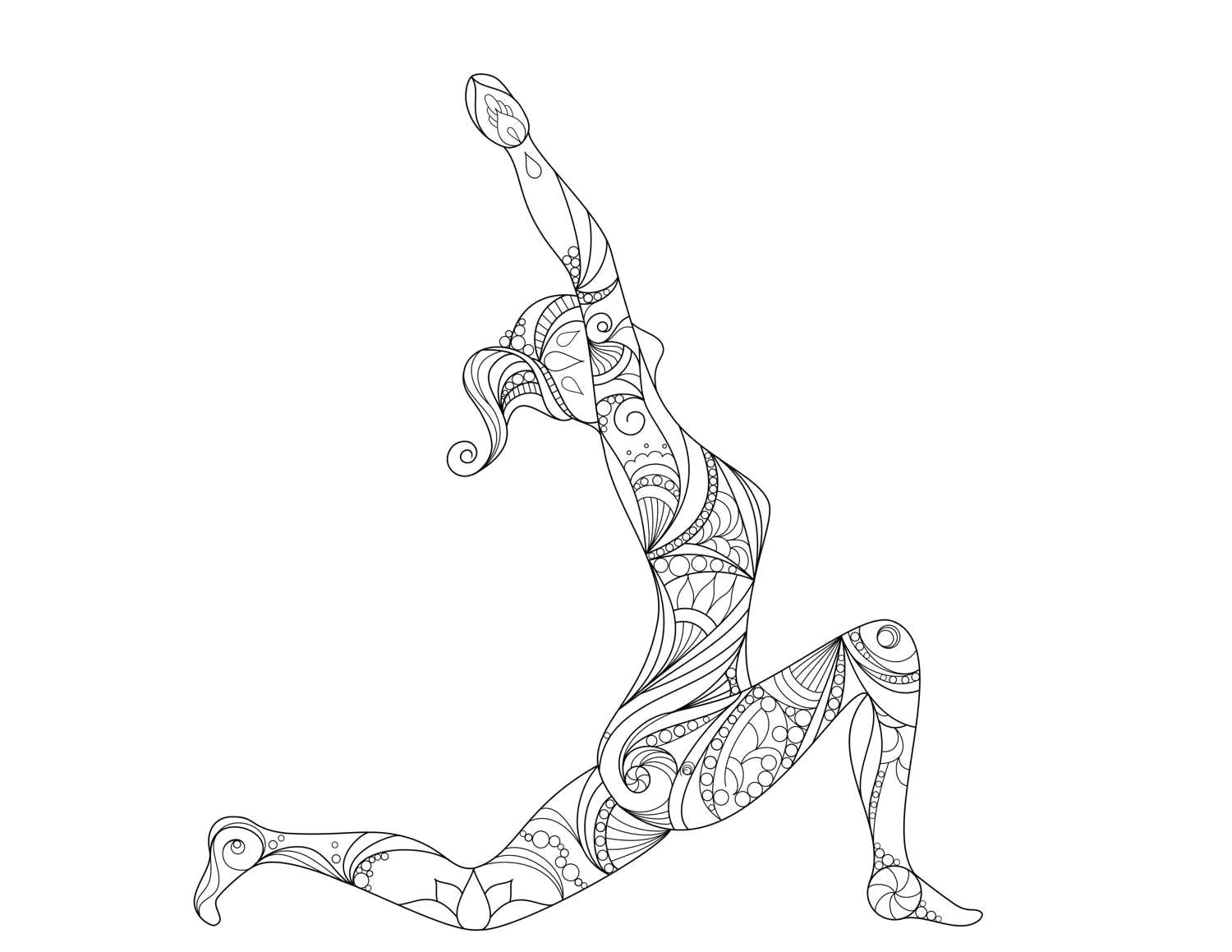Drawing Yoga Poses Beautiful Mandala Inspired Yoga Pose Chandrasana Digital Print