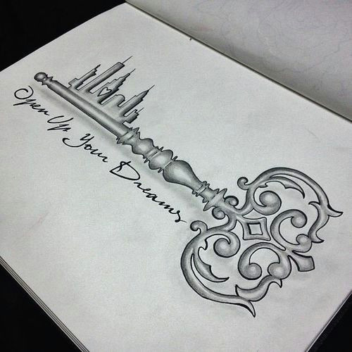 Drawing Your Dreams Stunning Fairytale Key Tattoo Open Up Your Dreams Change that City