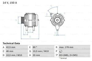 Drawing Zeta Lancia Zeta 2 0d Alternator 99 to 02 Bosch 71716671 71719943