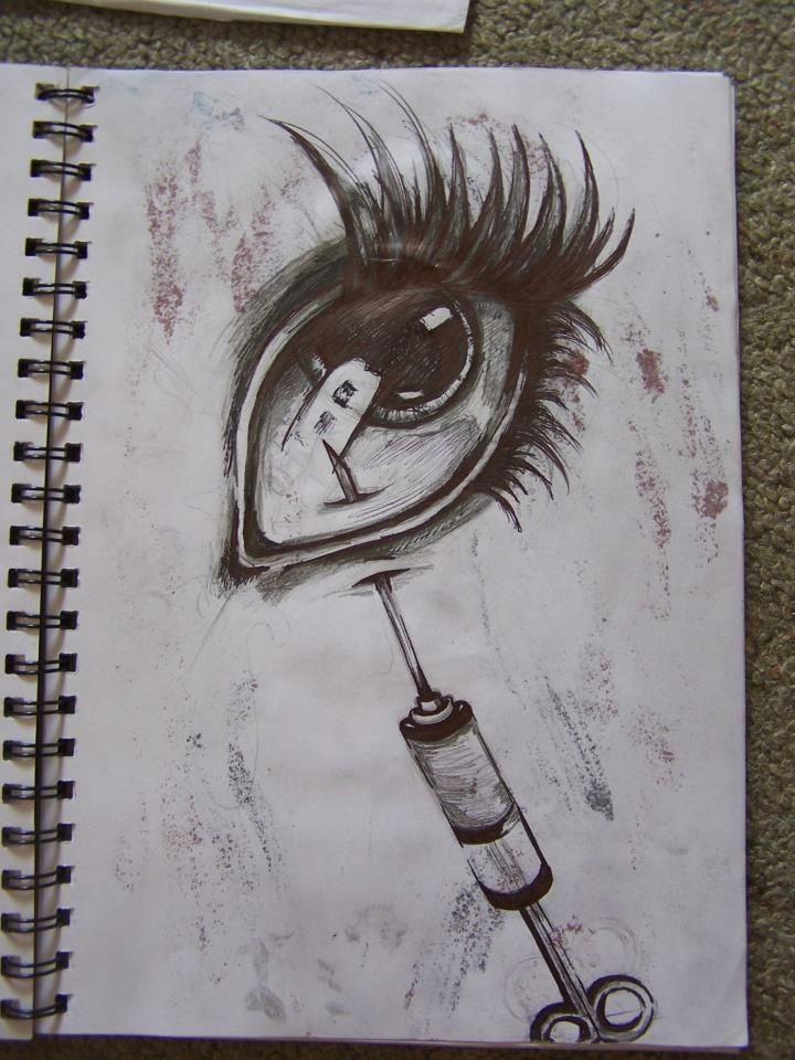 Drawing Zombie Eyes Needle In Eye Drawing Ballpoint Pen Horror Artsy In 2019