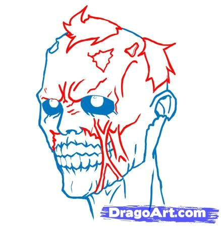 Drawing Zombie Face How to Draw An Undead Undead Zombie Step 7 Linocut Library In