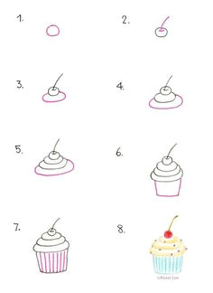 Drawings Easy Cake 314 Best Cupcake Drawing Images Cupcake Art Cupcake Drawing Etchings