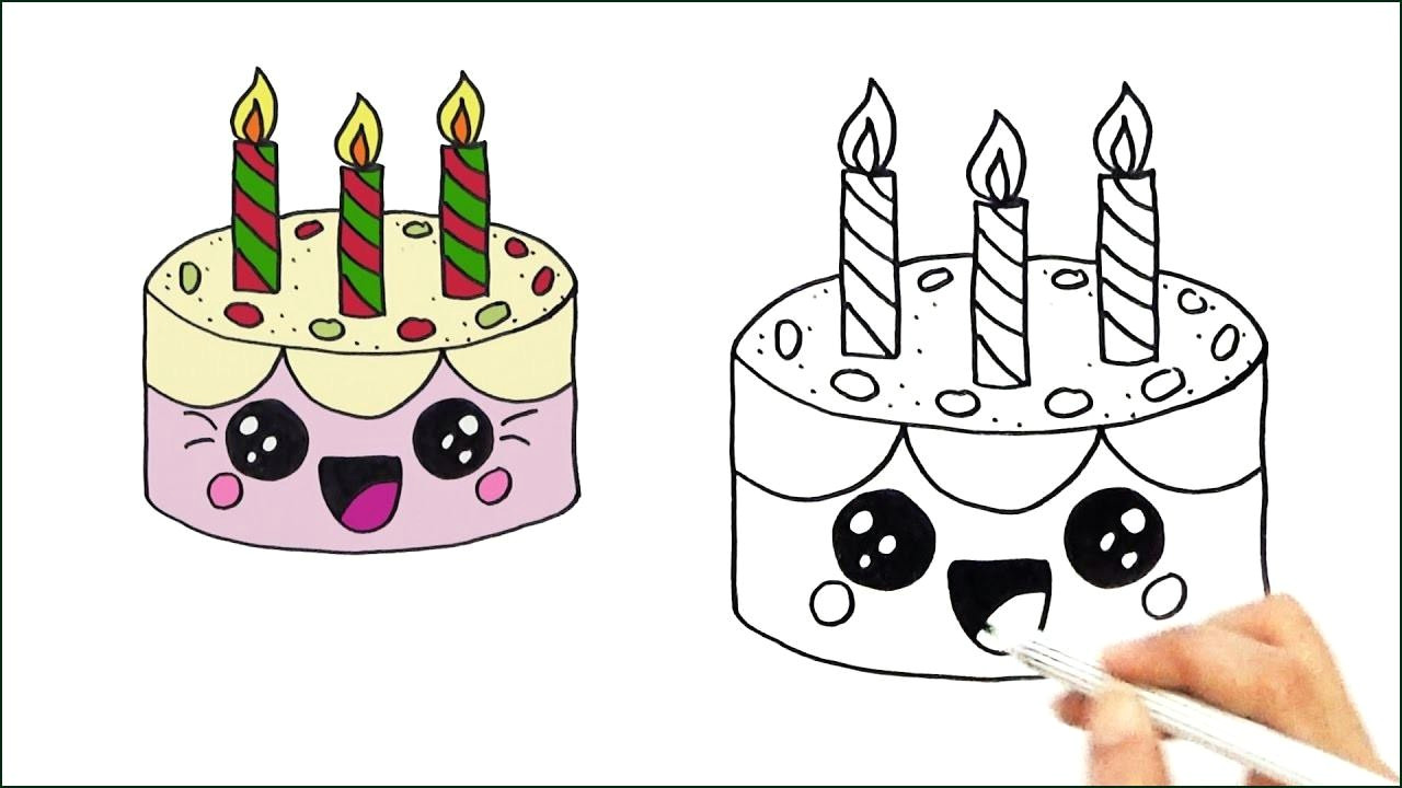 Drawings Easy Cake Birthday Cakes Candles Lovely Birthday Cake Drawing Beautiful Hands