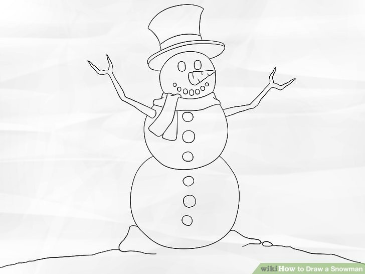 Drawings Easy Carrot How to Draw A Snowman 8 Steps with Pictures Wikihow
